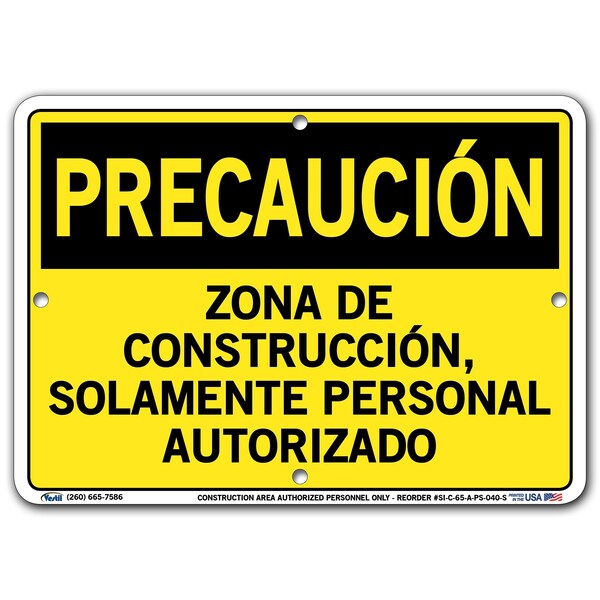 Polystyrene Sign, 7-1/2" Height, 10-1/2" Width, Polystyrene, Rectangle, Spanish